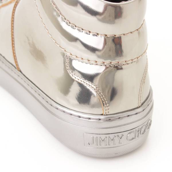 ジミーチュウ(Jimmy Choo) メタリック レザー ハイカット スニーカー