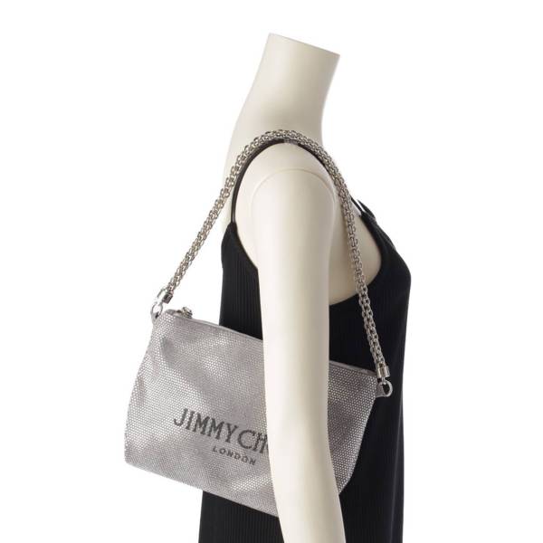 ジミーチュウ Jimmy Choo Callie ロゴ ラインストーン ショルダーバッグ ハンドバッグ バッグ シルバー 中古 通販 retro レトロ