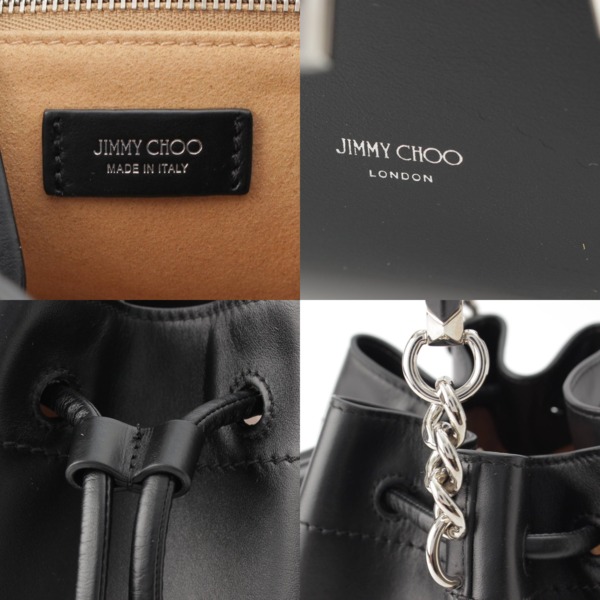 ジミーチュウ Jimmy Choo ボンボンバケット シルバー金具 カーフスキン 2WAY ハンド ショルダーバッグ ブラック 中古 通販 retro  レトロ