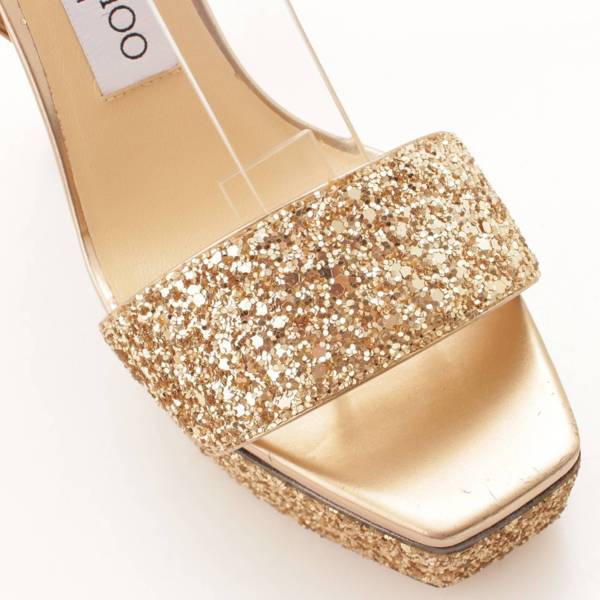 ジミーチュウ(Jimmy Choo) グリッター ヒールサンダル ストラップ ラメ