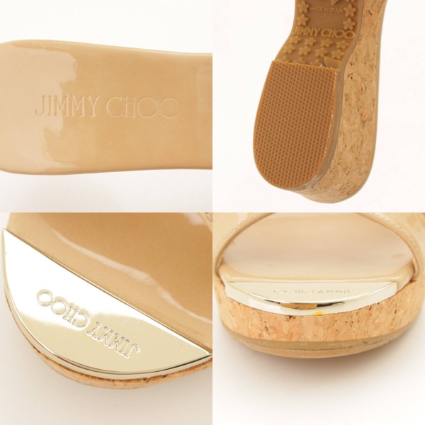 ジミーチュウ(Jimmy Choo) PANNA オープントゥ ウェッジソール パテント サンダル ヌードベージュ 37 中古 通販 retro レトロ