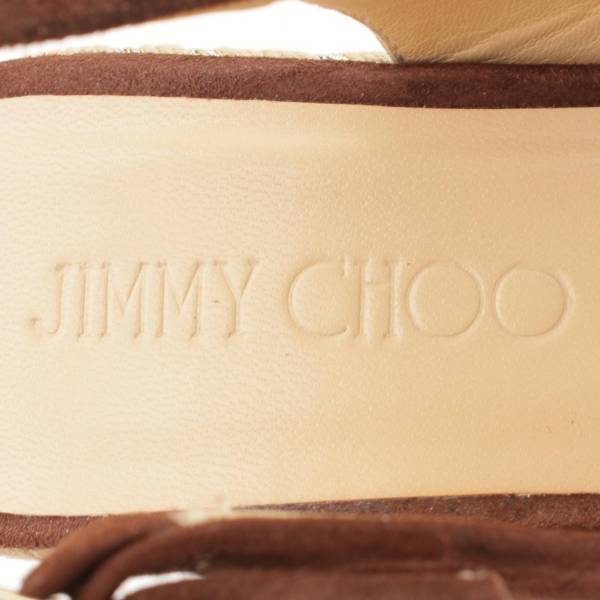 ジミーチュウ(Jimmy Choo) スエード ウェッジソール オープントゥ サンダル ブラウン 36 中古 通販 retro レトロ