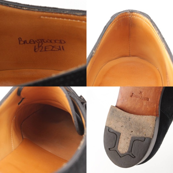 ジョンロブ John Lobb メンズ ブレンウッド スエード シングルモンク ローファー シューズ ブラック６1/2 中古 通販 retro レトロ