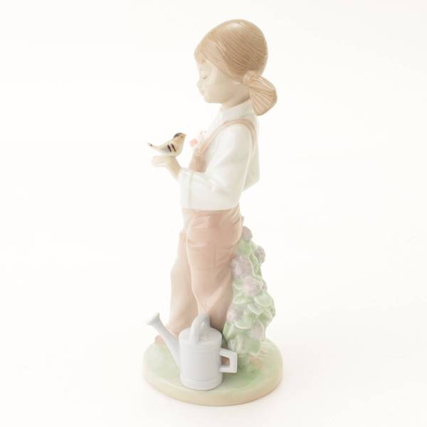 リヤドロ(Lladro) 小鳥と話す少女 置物 人形 陶器 インテリア 5217 