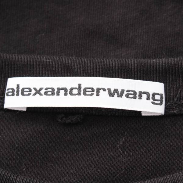 アレキサンダー ワン Alexander Wang ロゴ ショート丈 クロップド 短丈 トップス 半袖 Tシャツ カットソー ブラック XS 中古  通販 retro レトロ