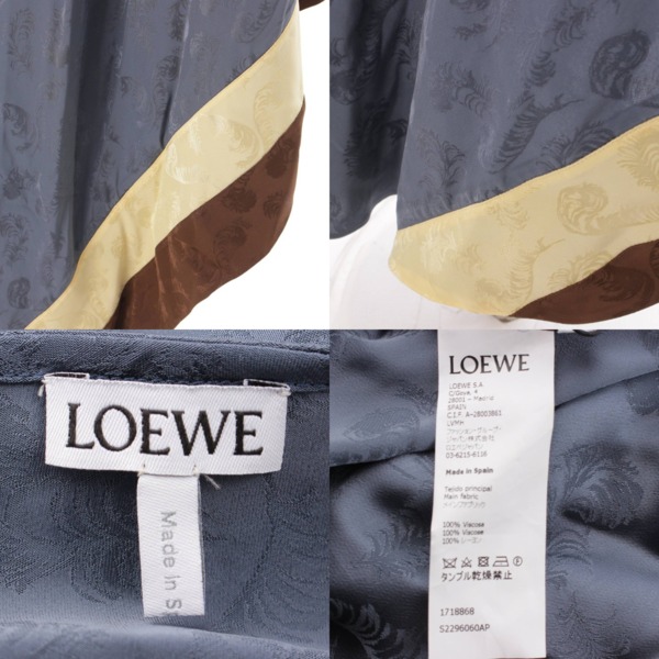 ロエベ(Loewe) レーヨン ロング ワンピース ドレス ブルー 42 中古