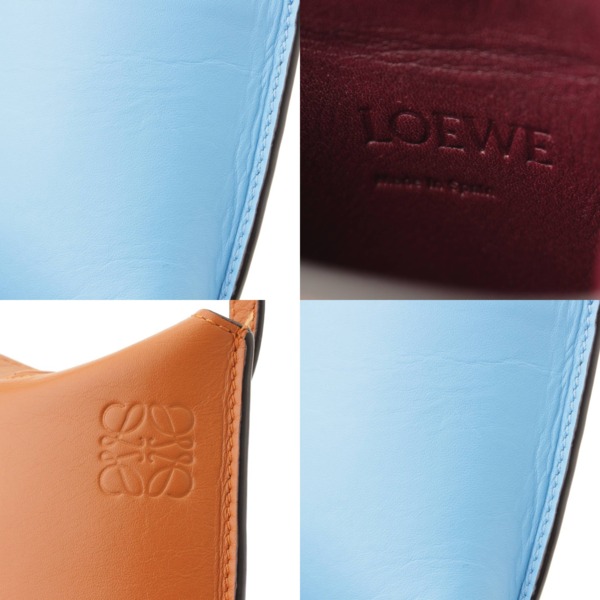 ロエベ(Loewe) ゲートポケット ショルダー ミニバッグ ブラウン ブルー 中古 通販 retro レトロ