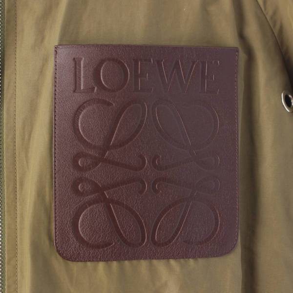 ロエベ Loewe メンズ アナグラム ジップアップ レザーパッチ パーカー ...