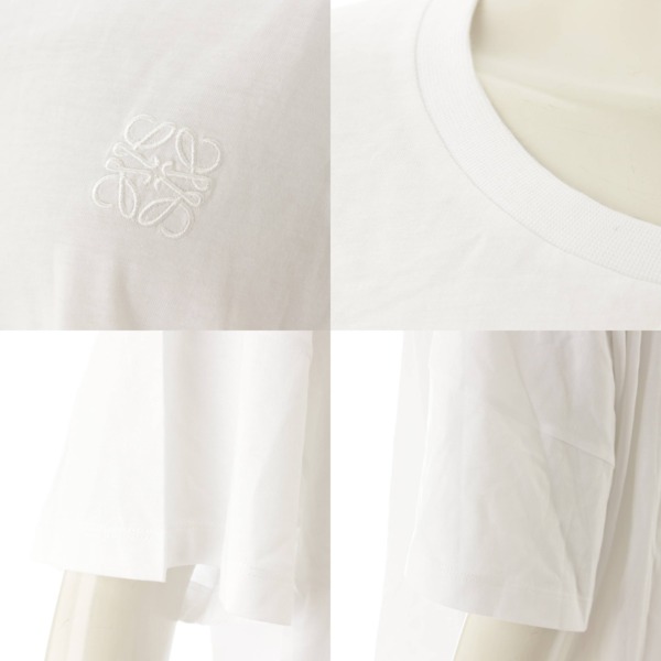 ロエベ(Loewe) アナグラム 刺繍 オーバーサイズ Tシャツ ホワイト S 