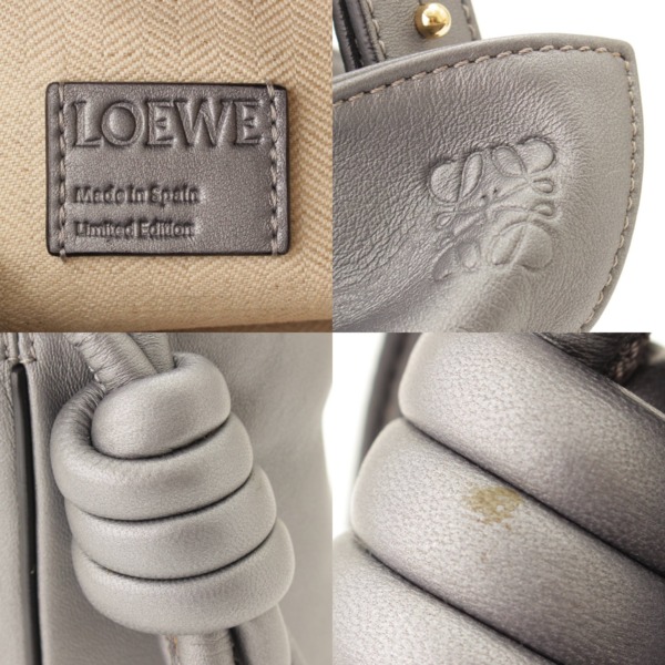 ロエベ(Loewe) フラメンコノット スモール レザー ショルダーバッグ ホーボー シルバー 中古 通販 retro レトロ