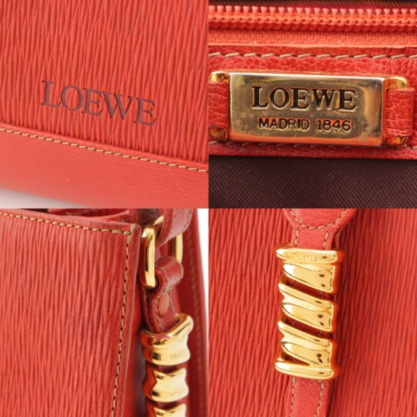 ロエベ Loewe ベラスケス レザー ショルダーバッグ レッド×ゴールド 中古 通販 retro レトロ