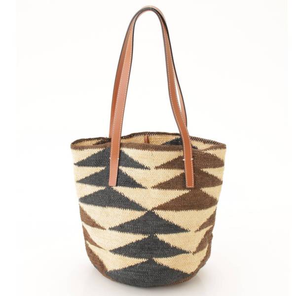 ロエベ(Loewe) SHIGRA BASKET BAG バスケット トートバッグ かごバッグ A223100X01 ベージュ系 中古 通販  retro レトロ