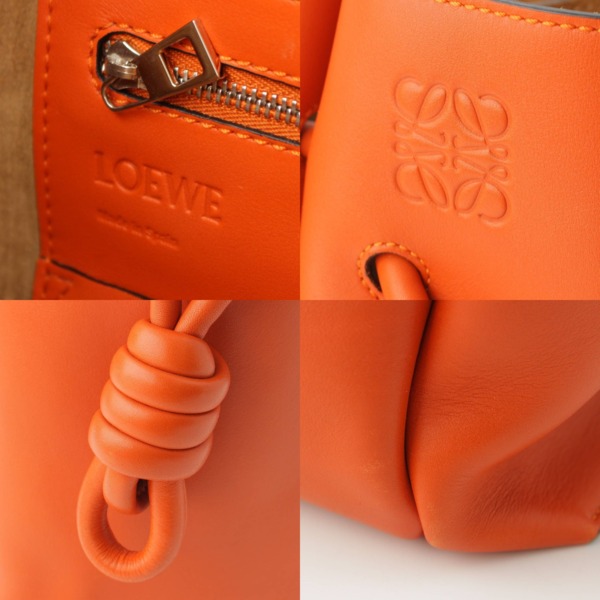 ロエベ(Loewe) フラメンコノット レザー トートバッグ オレンジ 中古 通販 retro レトロ