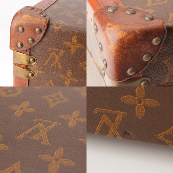 ルイヴィトン Louis Vuitton ハンドペイントモノグラム 手書き ヴィンテージ トランク アタッシュケース ブラウン 中古 通販 retro  レトロ