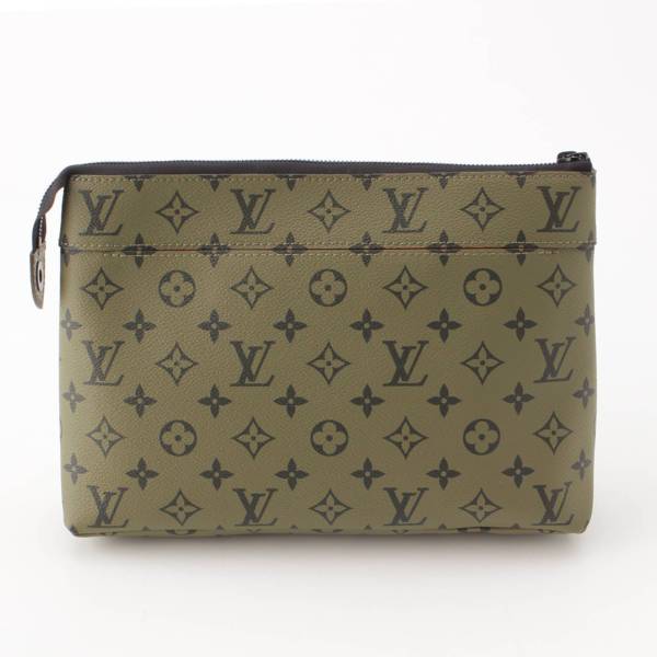 ルイヴィトン Louis Vuitton モノグラム ポシェット ヴォワヤージュ スープル クラッチバッグ カーキ 中古 通販 retro レトロ