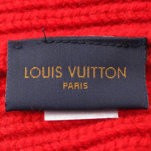 ルイヴィトン Louis Vuitton LVアテッド ロゴ カシミヤ リブニットキャップ ニット帽 ビーニー レッド 中古 通販 retro レトロ