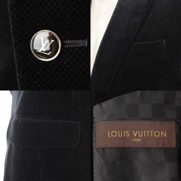 ルイヴィトン(Louis Vuitton) ベロア LVボタン ジャケット ブラック 44 中古 通販 retro レトロ