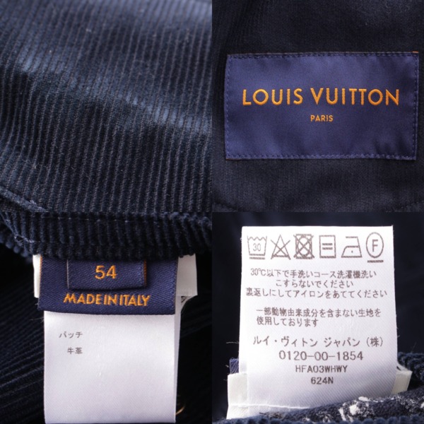ルイヴィトン Louis Vuitton メンズ コットン コーデュロイ カバーオール ジャケット HFA03WHWY ネイビー 54 中古 通販  retro レトロ