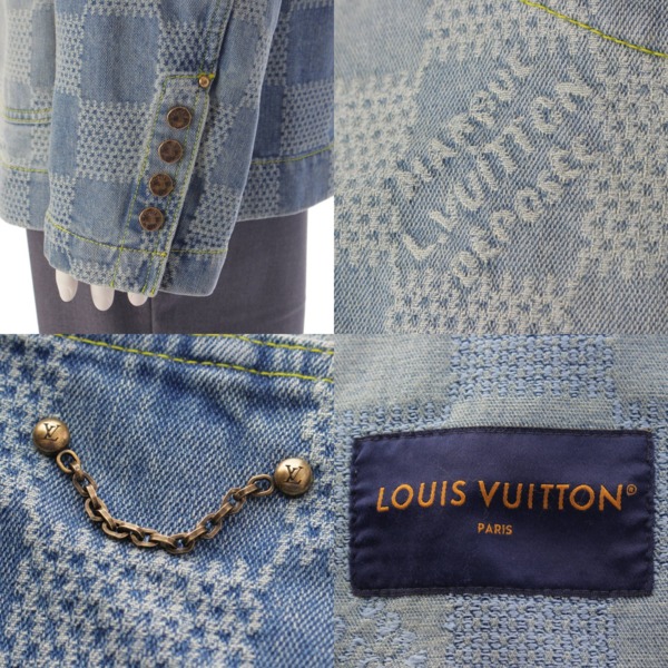 ルイヴィトン Louis Vuitton 24SS メンズ ダミエ デニム シックジャケット 1AFHU6 ブルー 50 中古 通販 retro レトロ