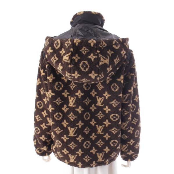 ルイヴィトン Louis Vuitton 23AW モノグラム フリースパーカー ボアジャケット 1AAKAU ブラウン 34 中古 通販 retro  レトロ