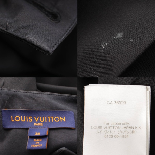 ルイヴィトン Louis Vuitton 22SS アシンメトリカル ウール プリーツケープ コート 1A9WJK ブラック 36 中古 通販  retro レトロ