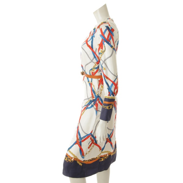 ルイヴィトン(Louis Vuitton) ベルト付き スカーフ柄 総柄 シルク