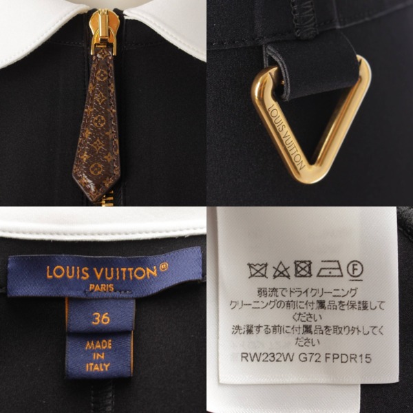 ルイヴィトン Louis Vuitton 23SS ピーターパンカラードレス ジャージーワンピース ブラック 36 中古 通販 retro レトロ
