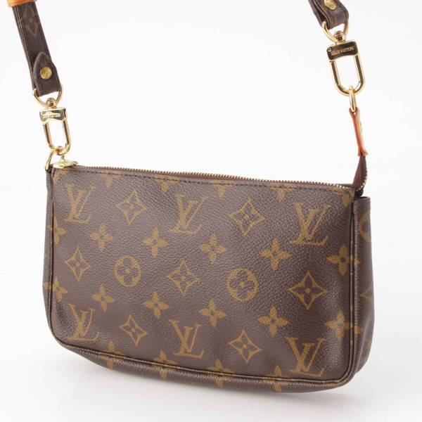 ルイヴィトン Louis Vuitton モノグラム ポシェット アクセソワール 別売りロングストラップ付 M51980 ブラウン 中古 通販  retro レトロ