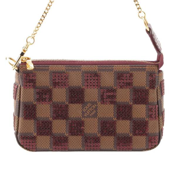 ルイヴィトン Louis Vuitton ダミエパイエット ミニポシェットアクセソワール アクセサリーポーチ N63176 ブラウン 中古 通販  retro レトロ