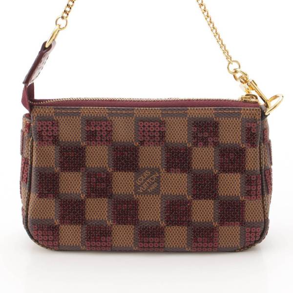 ルイヴィトン Louis Vuitton ダミエパイエット ミニポシェットアクセソワール アクセサリーポーチ N63176 ブラウン 中古 通販  retro レトロ