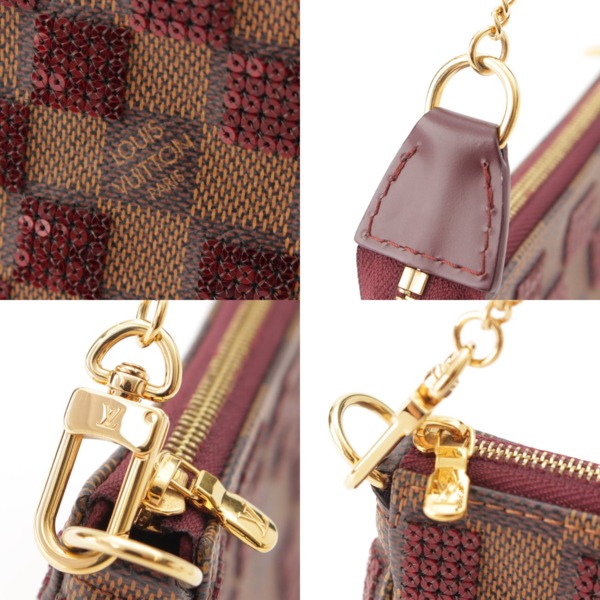 ルイヴィトン Louis Vuitton ダミエパイエット ミニポシェットアクセソワール アクセサリーポーチ N63176 ブラウン 中古 通販  retro レトロ