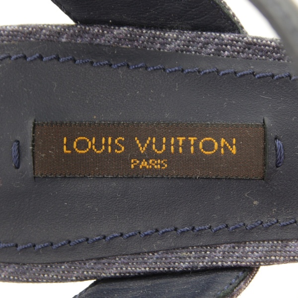 ルイヴィトン(Louis Vuitton) デニム ヒールサンダル ブルー 36 1/2