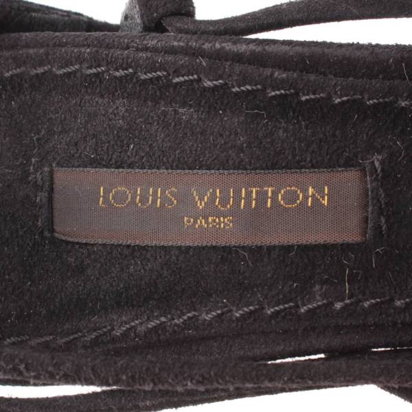 ルイヴィトン(Louis Vuitton) ラインストーン フラワー スエード サンダル ブラック 36 中古 通販 retro レトロ