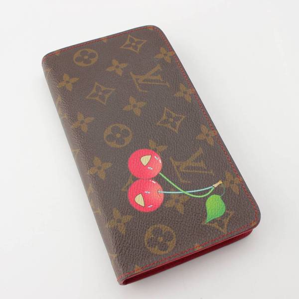 ルイヴィトン Louis Vuitton モノグラムチェリー ポルトモネジップ ラウンドファスナー長財布 M95006 ブラウン 中古 通販  retro レトロ