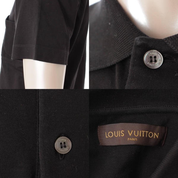ルイヴィトン(Louis Vuitton) メンズ ロゴ刺繍 ポロシャツ ブラック S