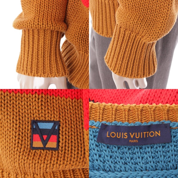 ルイヴィトン(Louis Vuitton) 18SS メンズ ボーダー クルーネック ニット セーター マルチカラー M 中古 通販 retro レトロ