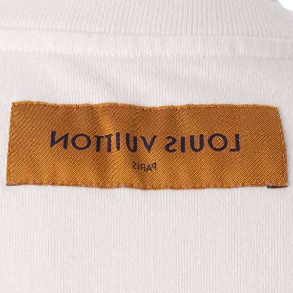 ルイヴィトン(Louis Vuitton) メンズ 20年 コットン シグネチャー エンブロイダリー カットソー Tシャツ ホワイト M 中古 通販  retro レトロ
