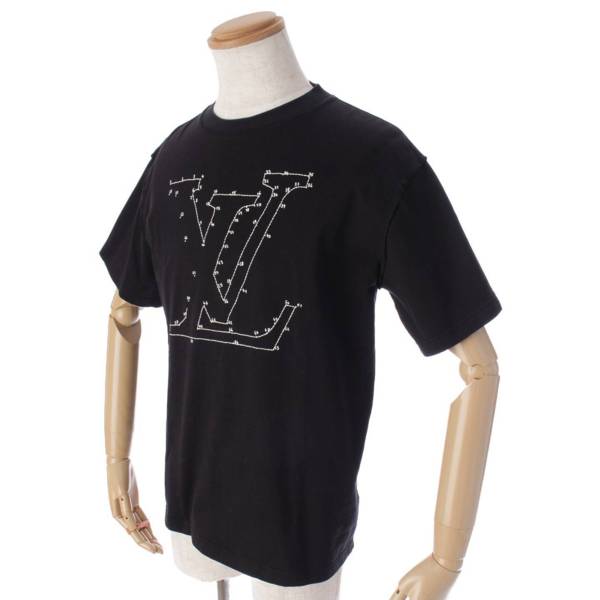 ルイヴィトン(Louis Vuitton) メンズ ロゴステッチ 刺繍 Tシャツ 