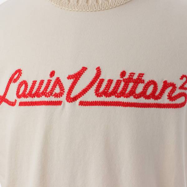 ルイヴィトン(Louis Vuitton) メンズ 22SS NIGO 半袖 モックネック Tシャツ トップス 1A9GMQ アイボリー M 中古  通販 retro レトロ