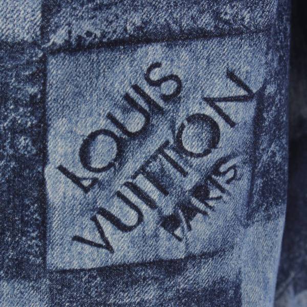 ルイヴィトン Louis Vuitton メンズ 21AW ダミエ ソルトプリント ブルー オーバーサイズシャツ 1A8WBA ブルー XL 中古  通販 retro レトロ