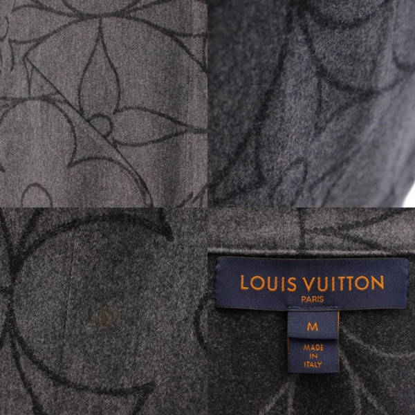 ルイヴィトン Louis Vuitton メンズ 21AW モノグラムフラワー カシミヤ混 長袖 シャツ グレー M 中古 通販 retro レトロ