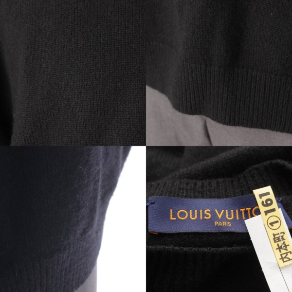ルイヴィトン Louis Vuitton メンズ 23SS カシミヤ アームロゴ インサイドアウト ニット セーター ブラック L 中古 通販  retro レトロ