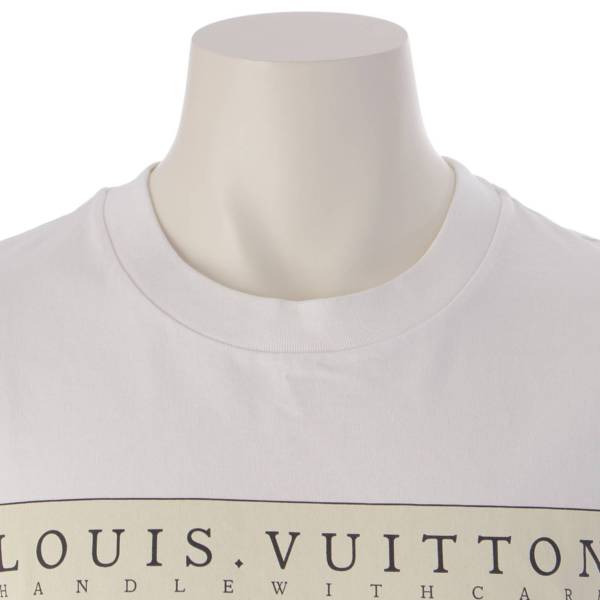ルイヴィトン Louis Vuitton 22AW メンズ グラフィックロゴ 刺繍 クルーネック コットン Tシャツ ホワイト XL 中古 通販  retro レトロ