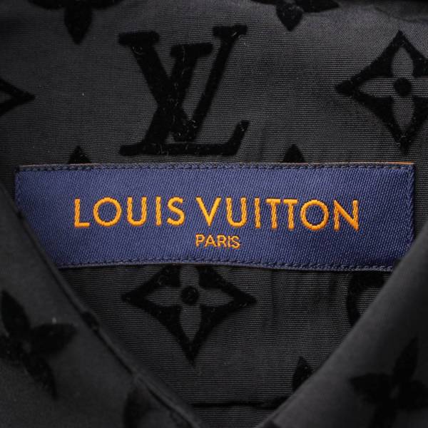 ルイヴィトン Louis Vuitton メンズ 21AW モノグラムフロック フロッキー 長袖 シャツ トップス ブラック XL 中古 通販  retro レトロ