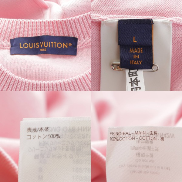 ルイヴィトン Louis Vuitton 24SS メンズ エンブロイダリー シグネチャー 半袖 Tシャツ トップス 1AFPSQ ピンク L 中古  通販 retro レトロ