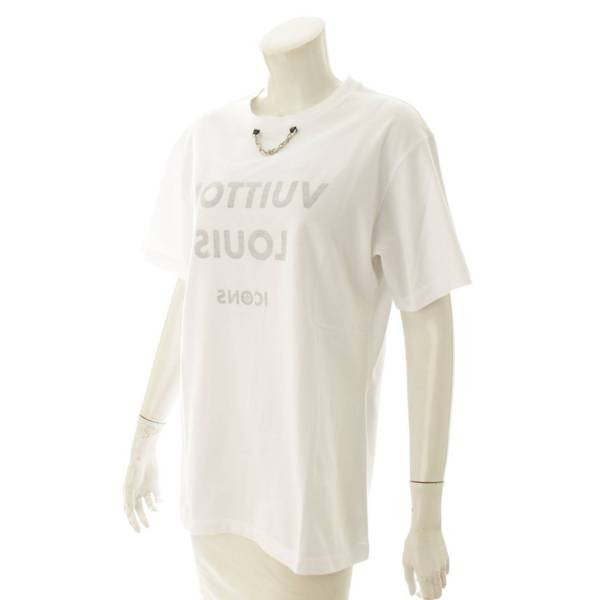 ルイヴィトン(Louis Vuitton) 反転 ロゴ Tシャツ チェーン装飾 