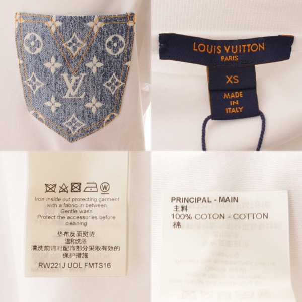 ルイヴィトン(Louis Vuitton) モノグラム デニムポケット チェーン Tシャツ 1A9OF1 ホワイト XS 中古 通販 retro レトロ