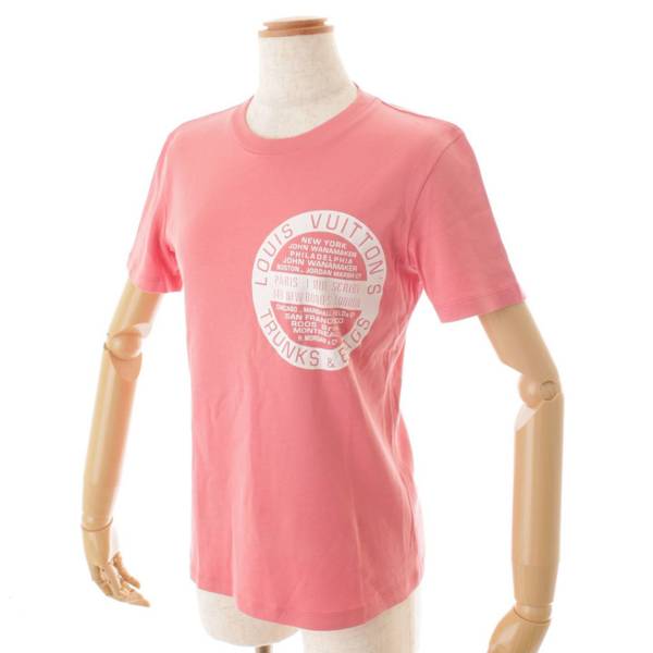 ルイヴィトン Tシャツ カットソー LVロゴ メンズ トップス XL ピンク