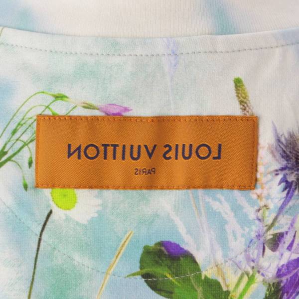 ルイヴィトン Louis Vuitton 20SS ヴァージルアブロー フラワー 刺繍 半袖 Tシャツ トップス HIY96W ブルー XS 中古  通販 retro レトロ