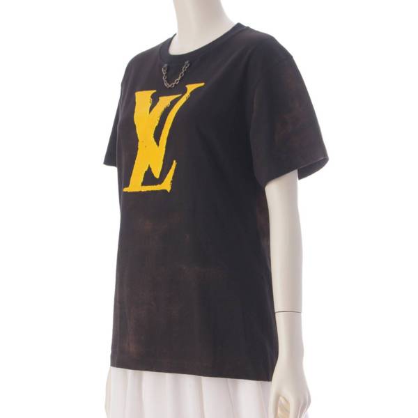 ルイヴィトン Louis Vuitton 24SS グラフィック LVプリント コットン Tシャツ トップス 1AFDV9 ブラック L 中古 通販  retro レトロ